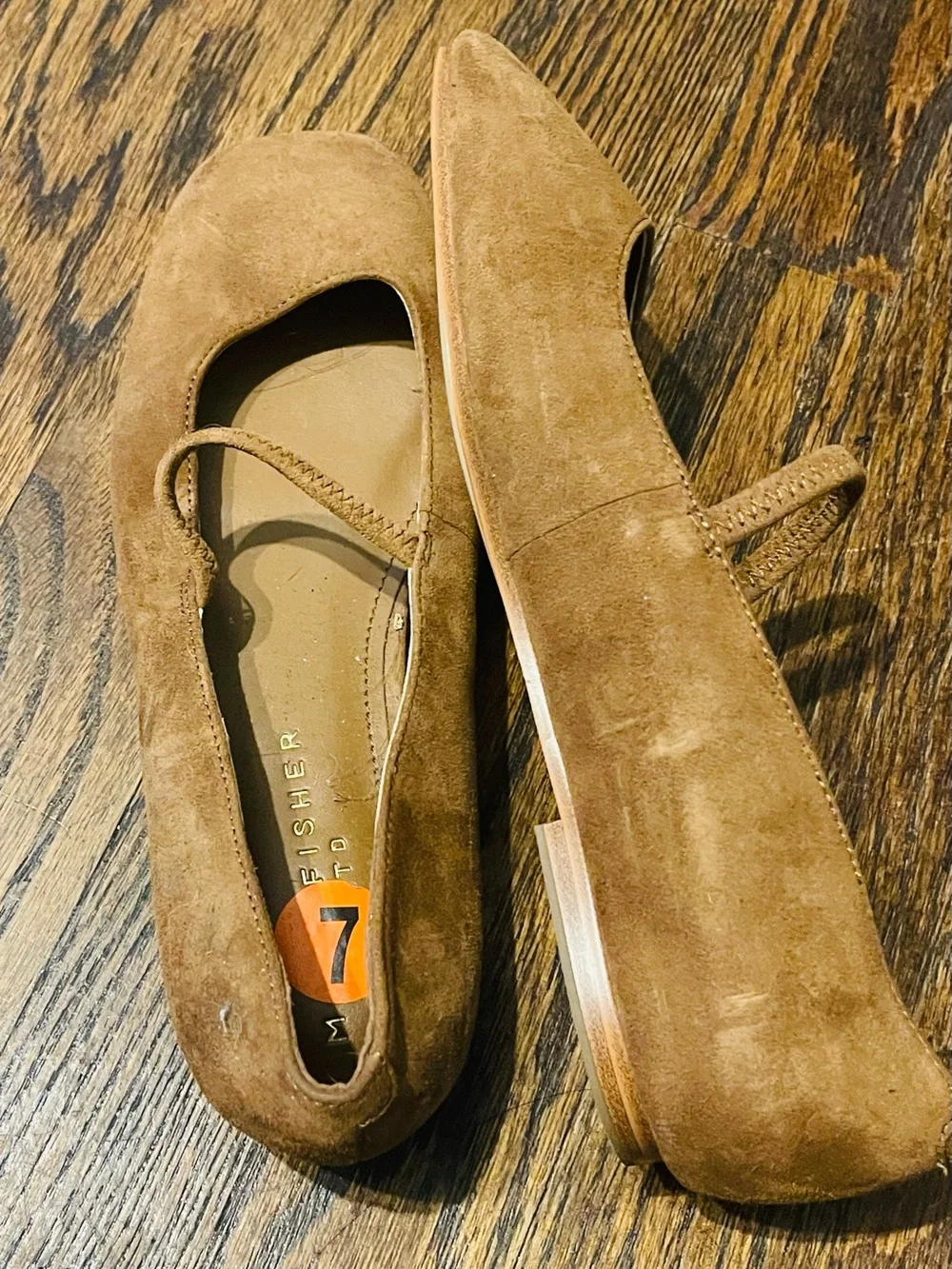 Marc Fisher Chestnut Suede Mary Jane Flats